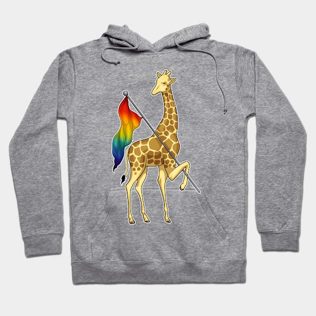 Giraffe Rainbow Flag Hoodie by Markus Schnabel